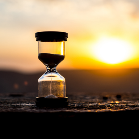 an hour glass for time